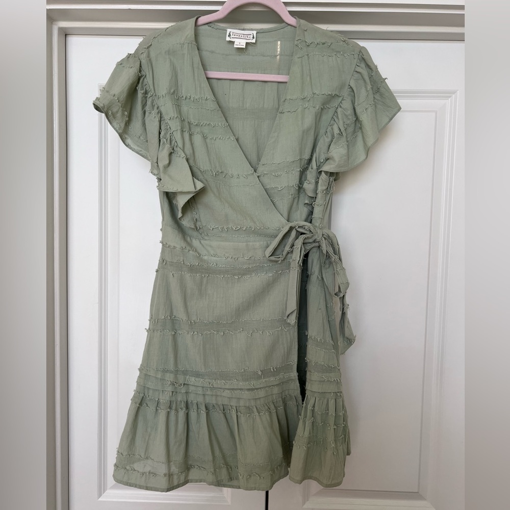 Sage green wrap dress!